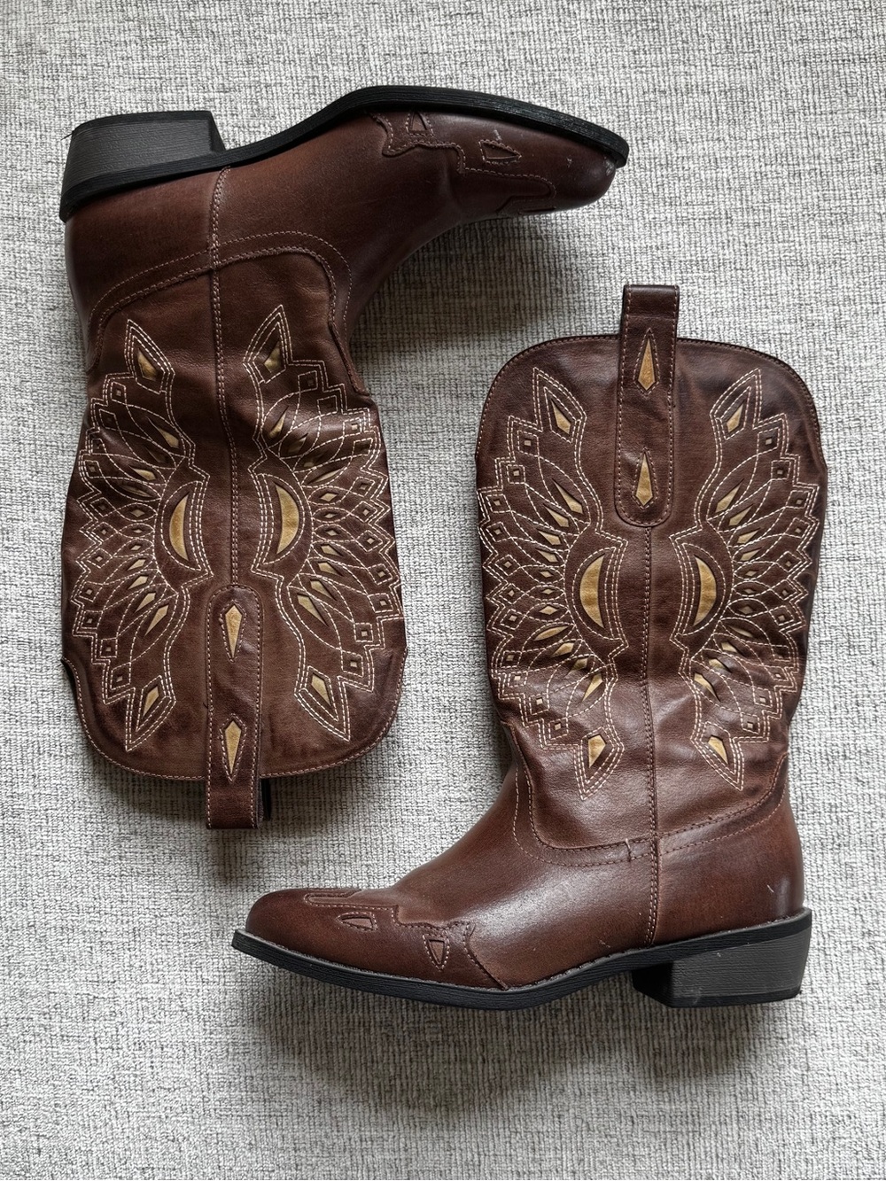 T.J.Maxx Brown Western Cowboy Boots - Picture 1 of 4